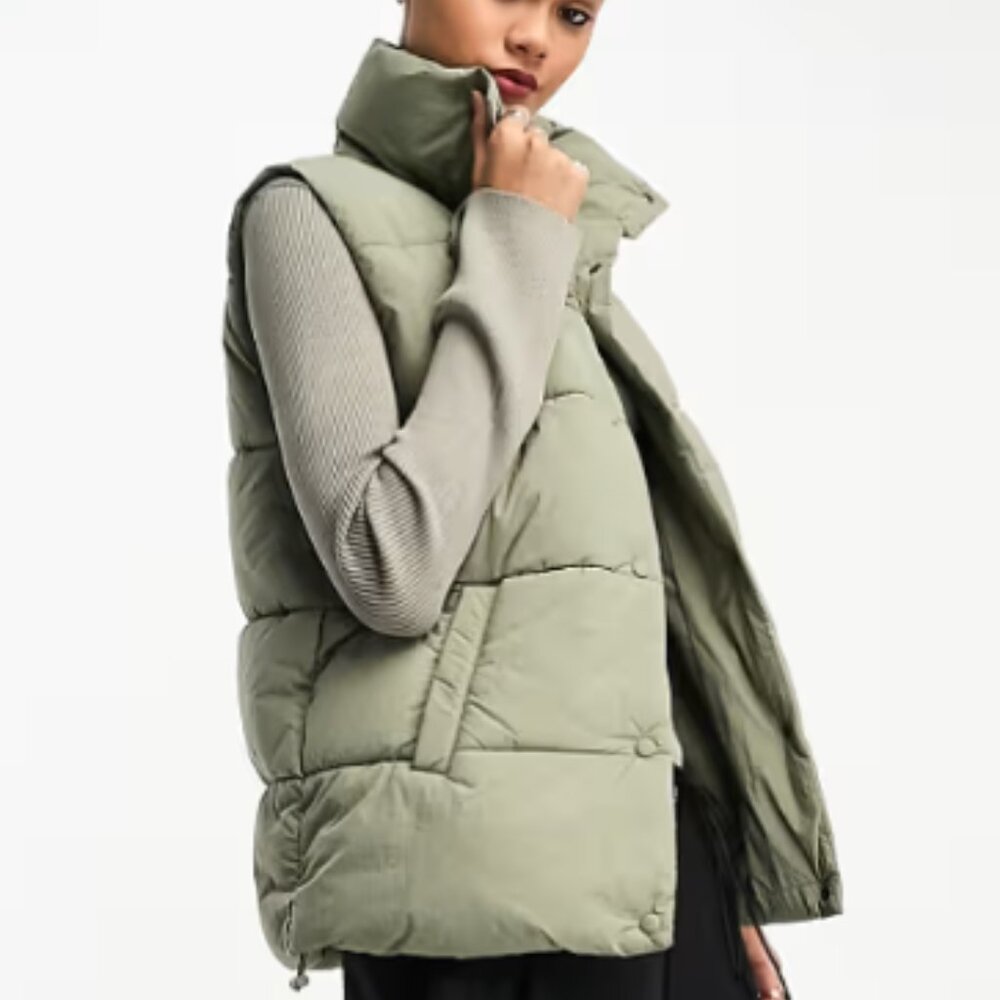 NWT Cotton On Mother Puffer Vest 2.0 - L/XL - dusty khaki/olive